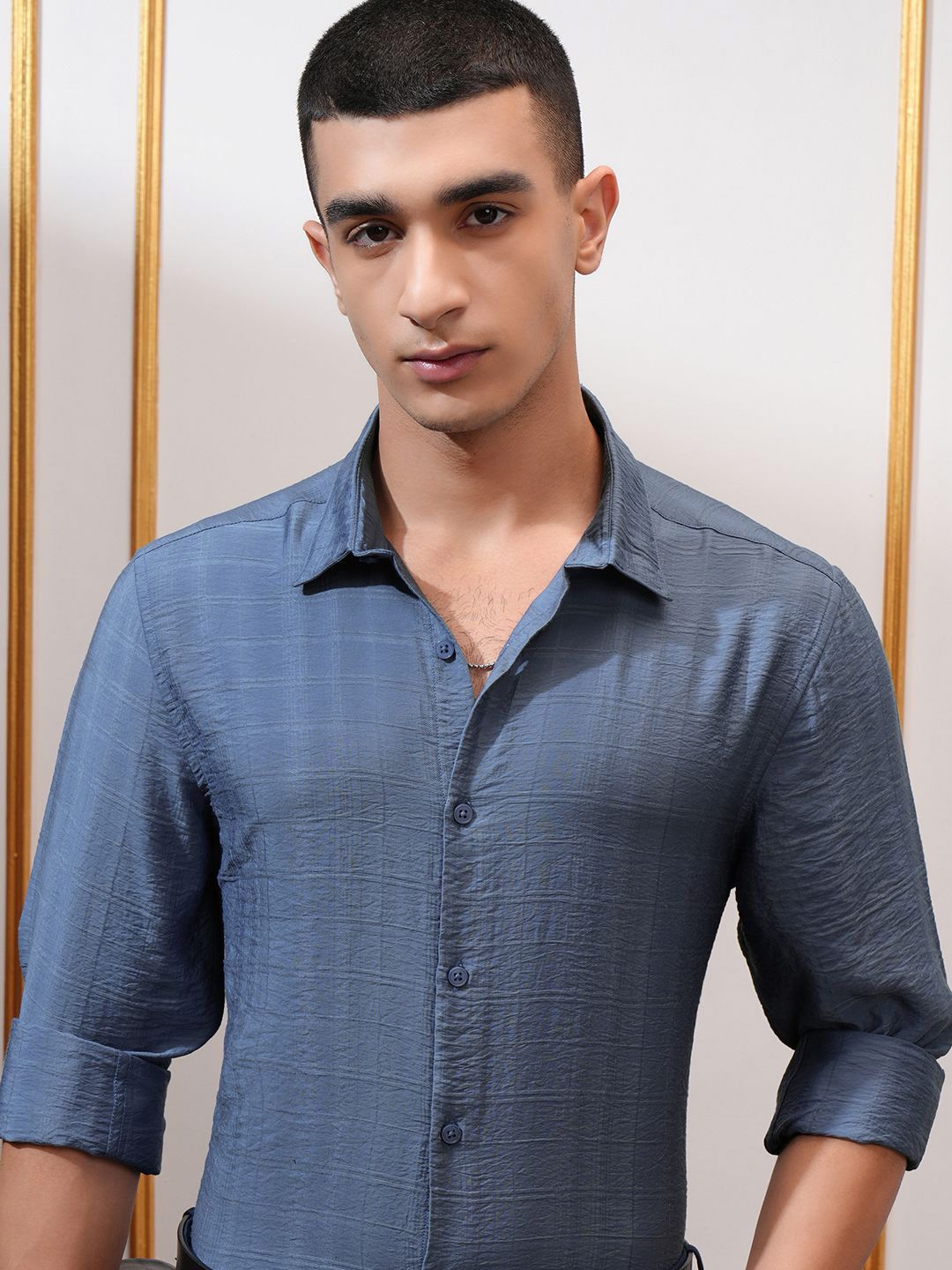 HIGHLANDER Men Slim Fit Opaque Casual Shirt-picture-39