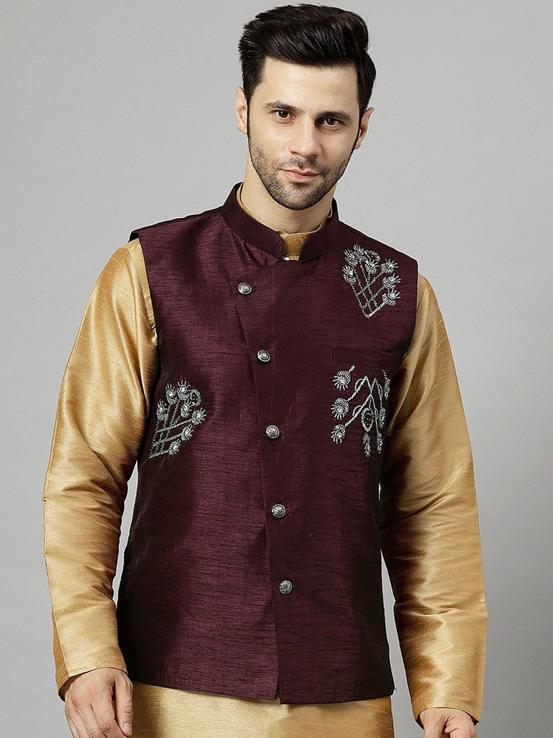 utsav fashion Utsav FashionMen Embroidered Nehru Jackets-picture-18