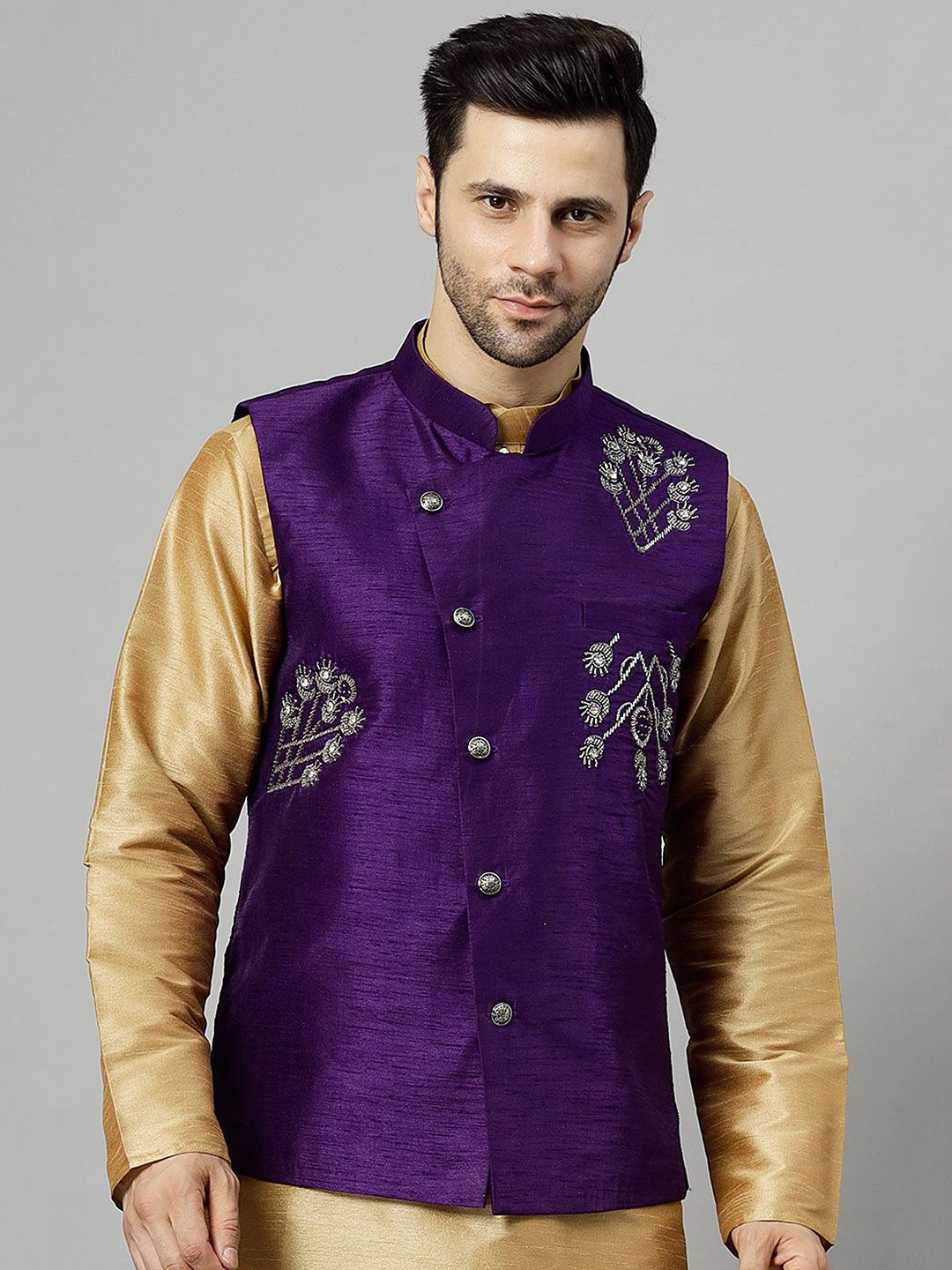 Utsav Fashion Embroidered Nehru Jacket-picture-12
