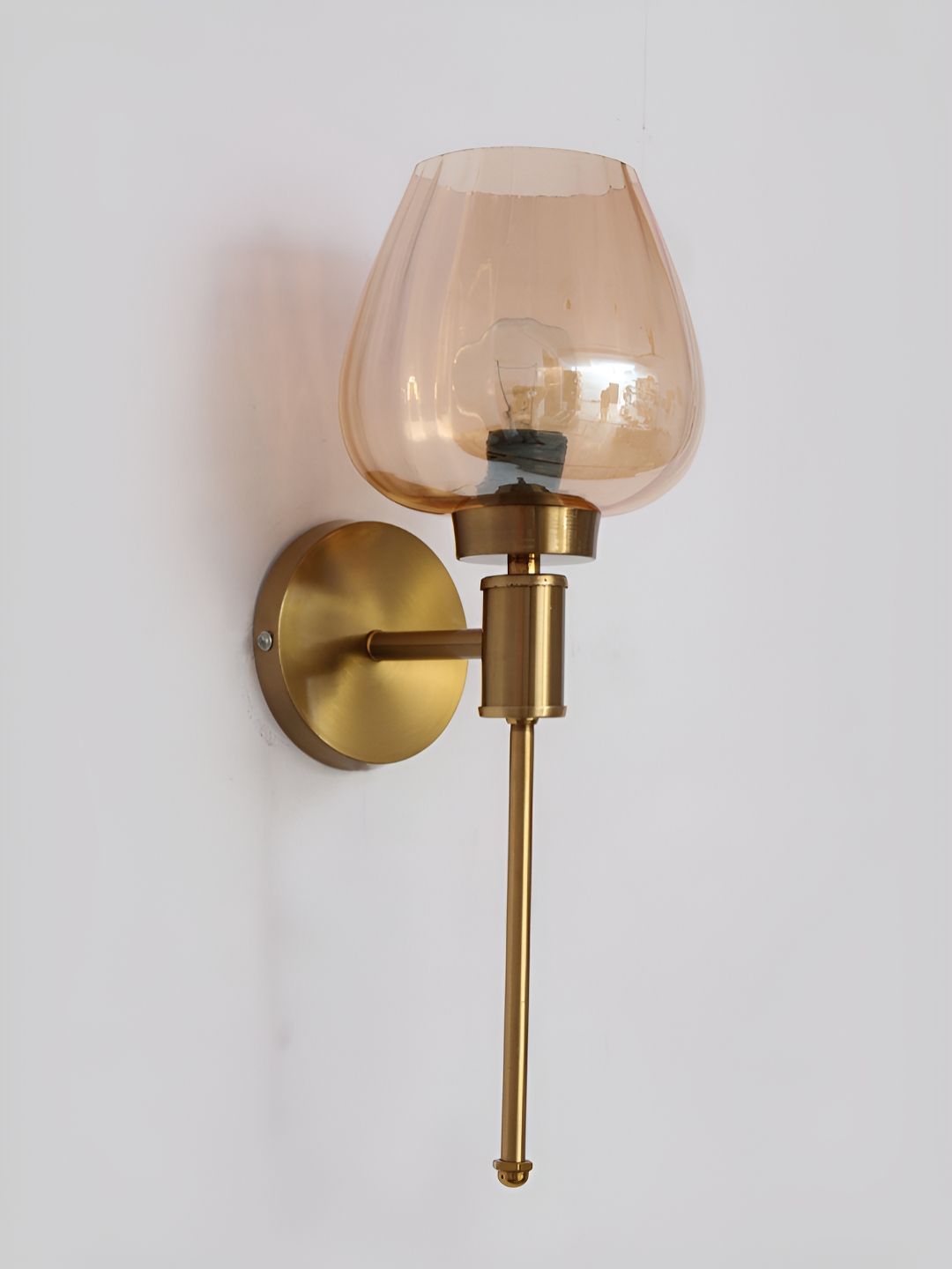 SHREE KALA HOME DECOR Brown Metal Traditional Abstract Shaped Shaped Wall Lamp-picture-58