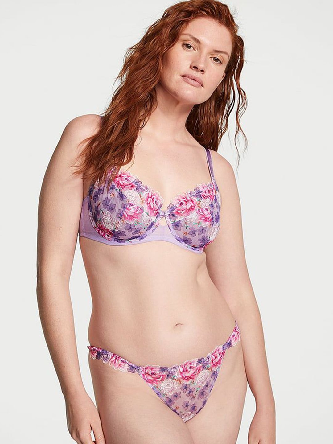 Victoria's Secret Dream Angels Floral Embroidery V-String Panty 112219265Z5A-image-1