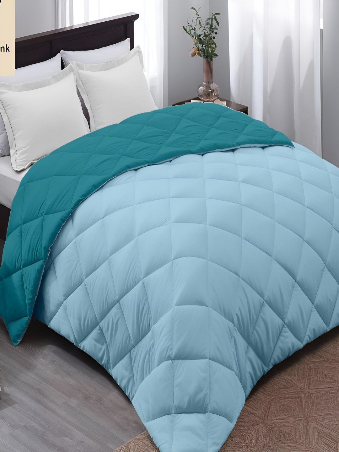tundwal's Teal & Blue Heavy Winter 210 GSM Single Bed Comforter-picture-24