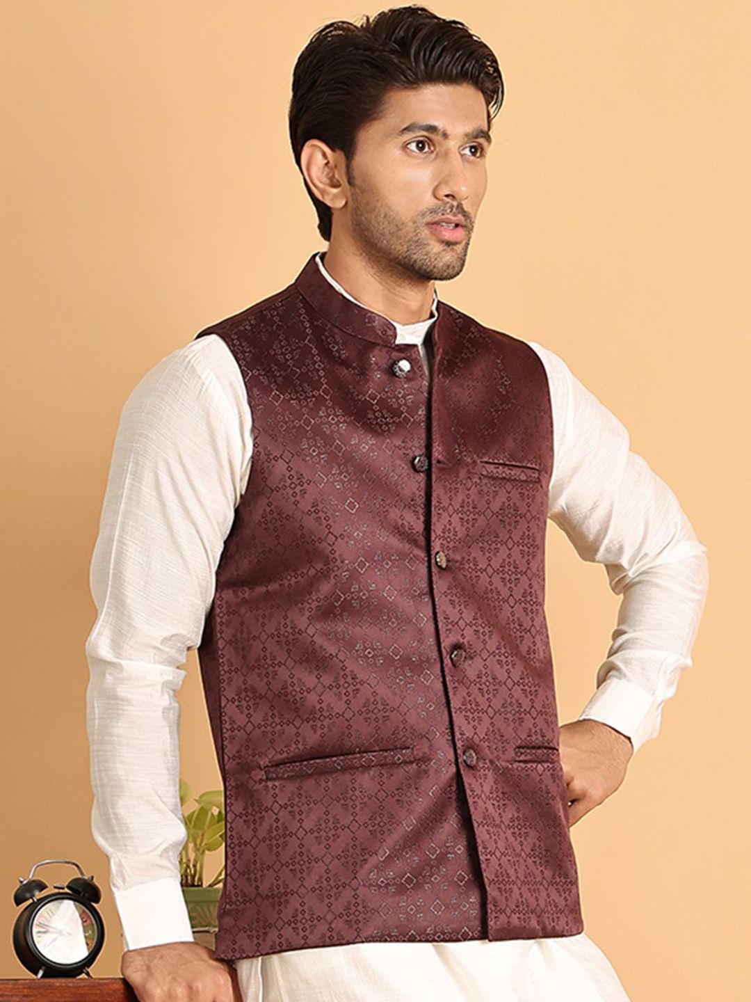 Anouk Woven Design Nehru Jacket