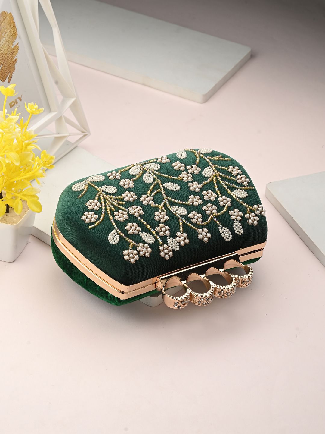 Sangria Pearrl Flowerr Clutches-picture-38