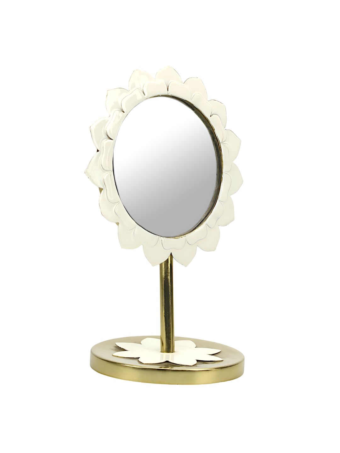 Hind Decor Flower Shaped Metal Table Top Mirror-image-43