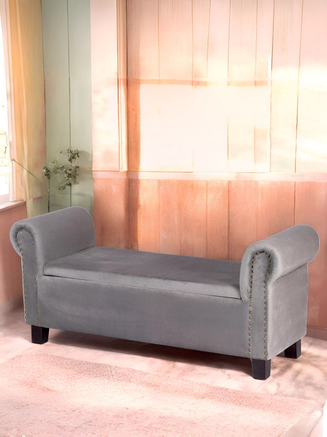 Ikiriya Grey Accent 2 Seater Bench with Storage