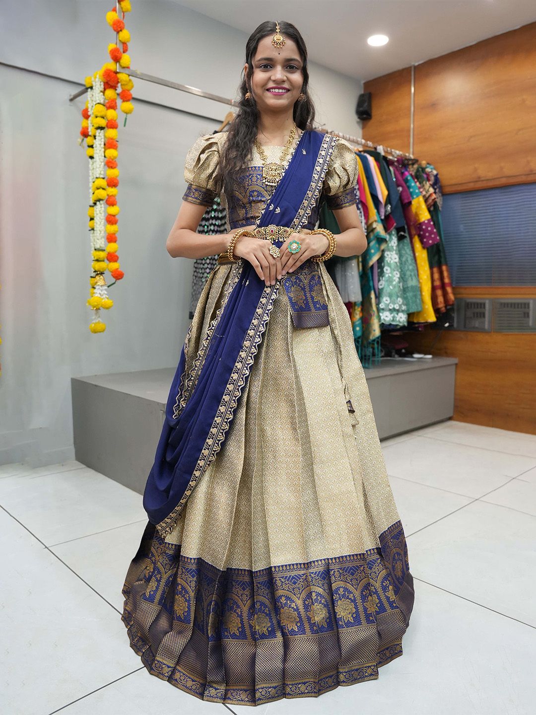 Fabcartz Sequinned Semi-Stitched Lehenga & Unstitched Blouse With Dupatta-picture-49