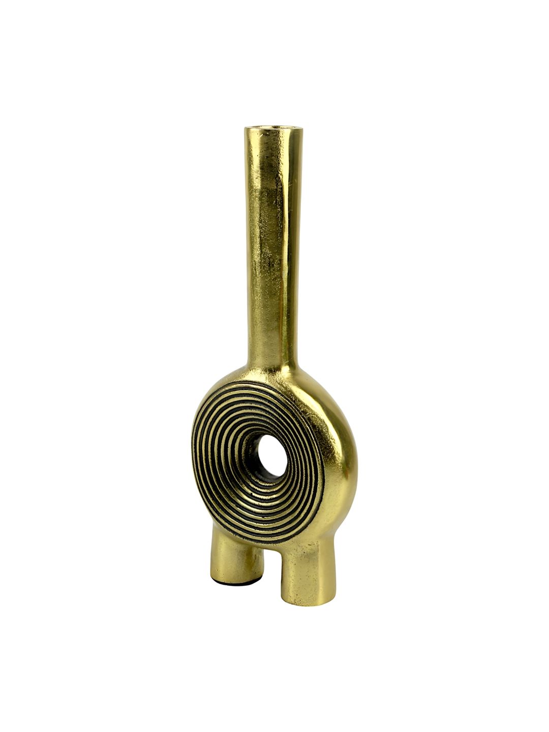 Hind Decor Yellow Textured Aluminium Flower Vase-picture-9