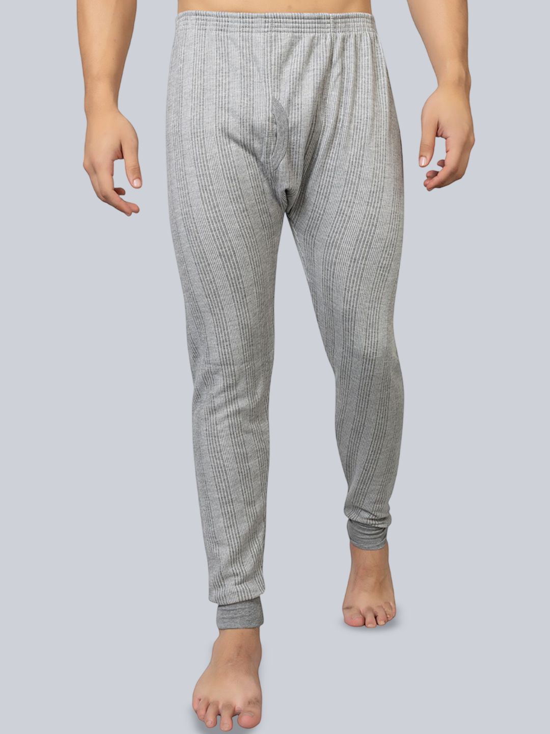 ZEFFIT Men Striped Mid-Rise Pure Cotton Thermal Bottom-image-27