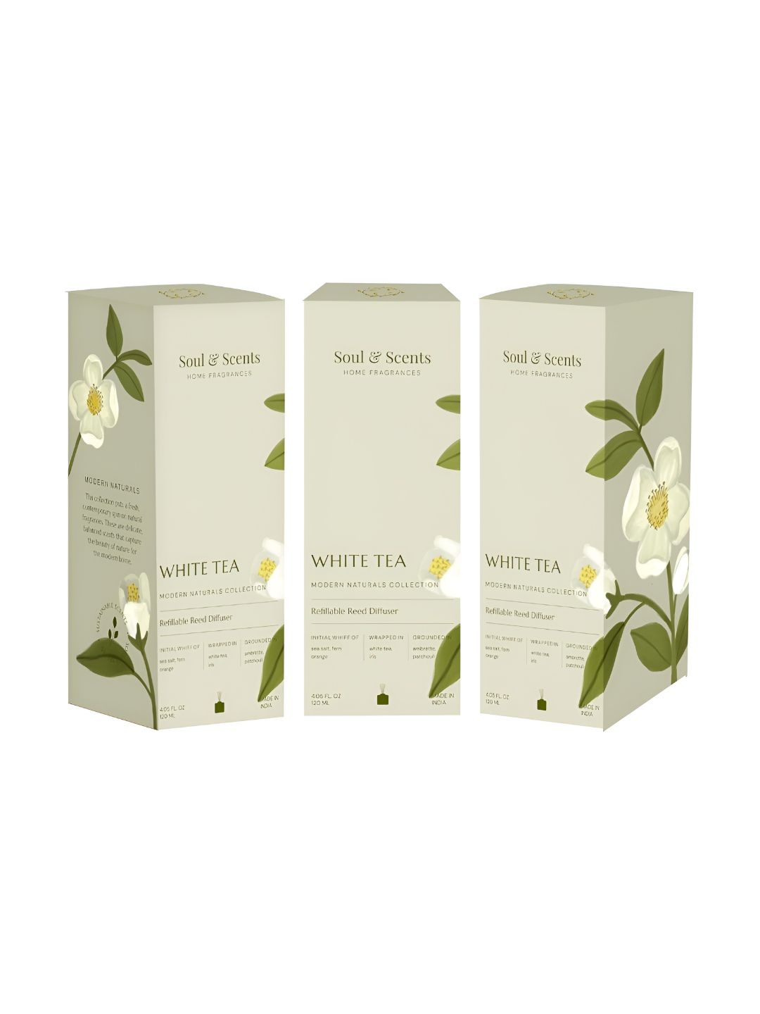 SOUL & SCENTS 3Pcs White Tea Reed Diffuser Set-image-13