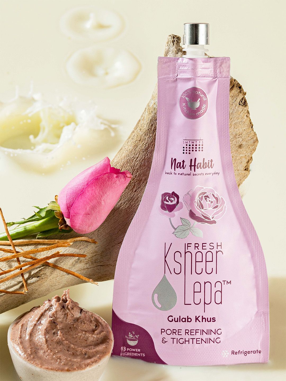 Nat Habit Ksheer Lepa Gulab Khus Face Mask With Rose Petals & Khus Roots - 40 ml-picture-15