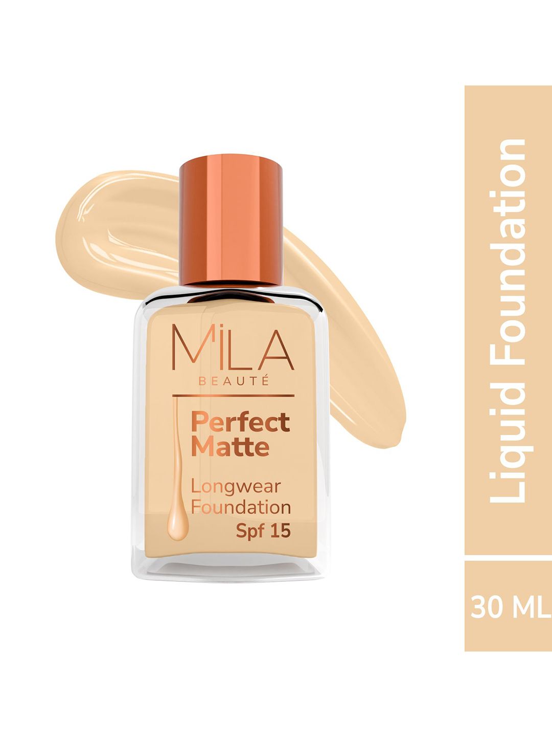 MILA BEAUTE Perfect Matte Long Wear Foundation SPF 15 - 30 ml - Skin 04-image-16