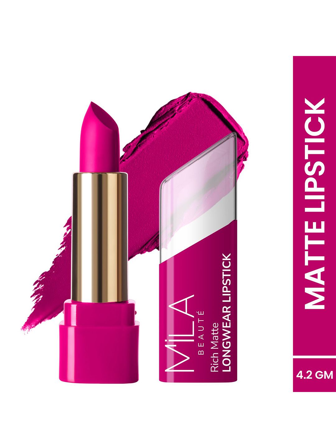 MILA BEAUTE Rich Matte Long Wear Lipstick - 4.2 g Each - Pin Up Plum - 609