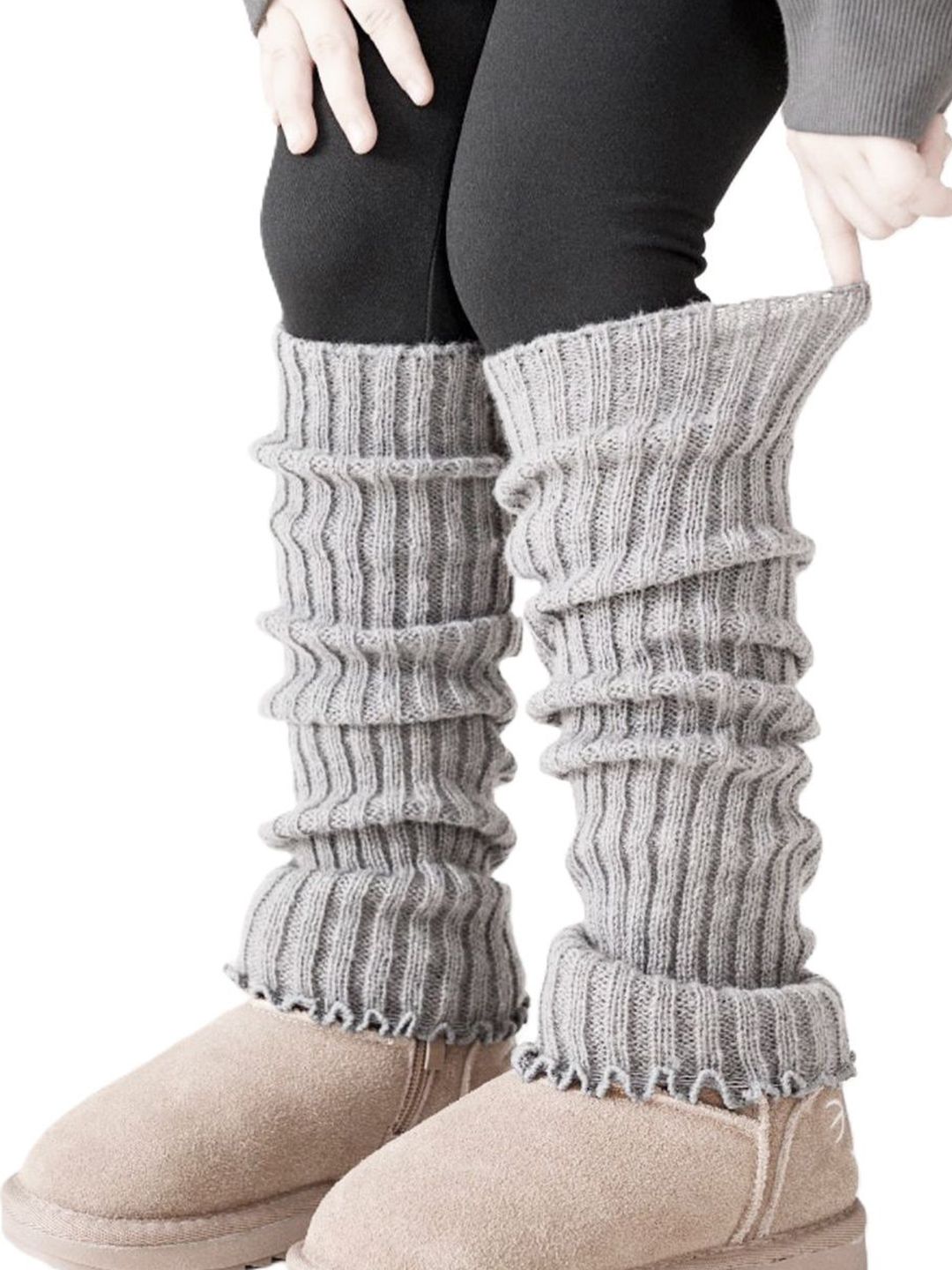 Alexvyan Women Striped Above Ankle-Length Leg Warmer Socks-picture-23