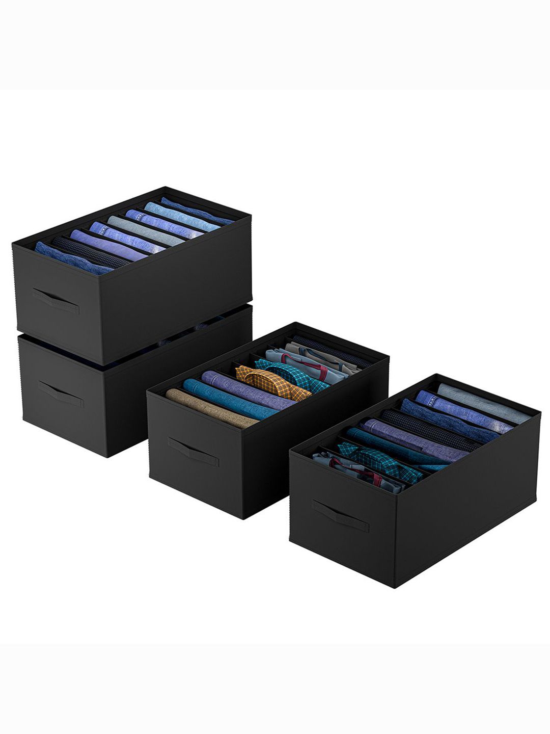 Kuber Industries Black Set of 4 Regular Drawer Organiser Organisers-picture-16