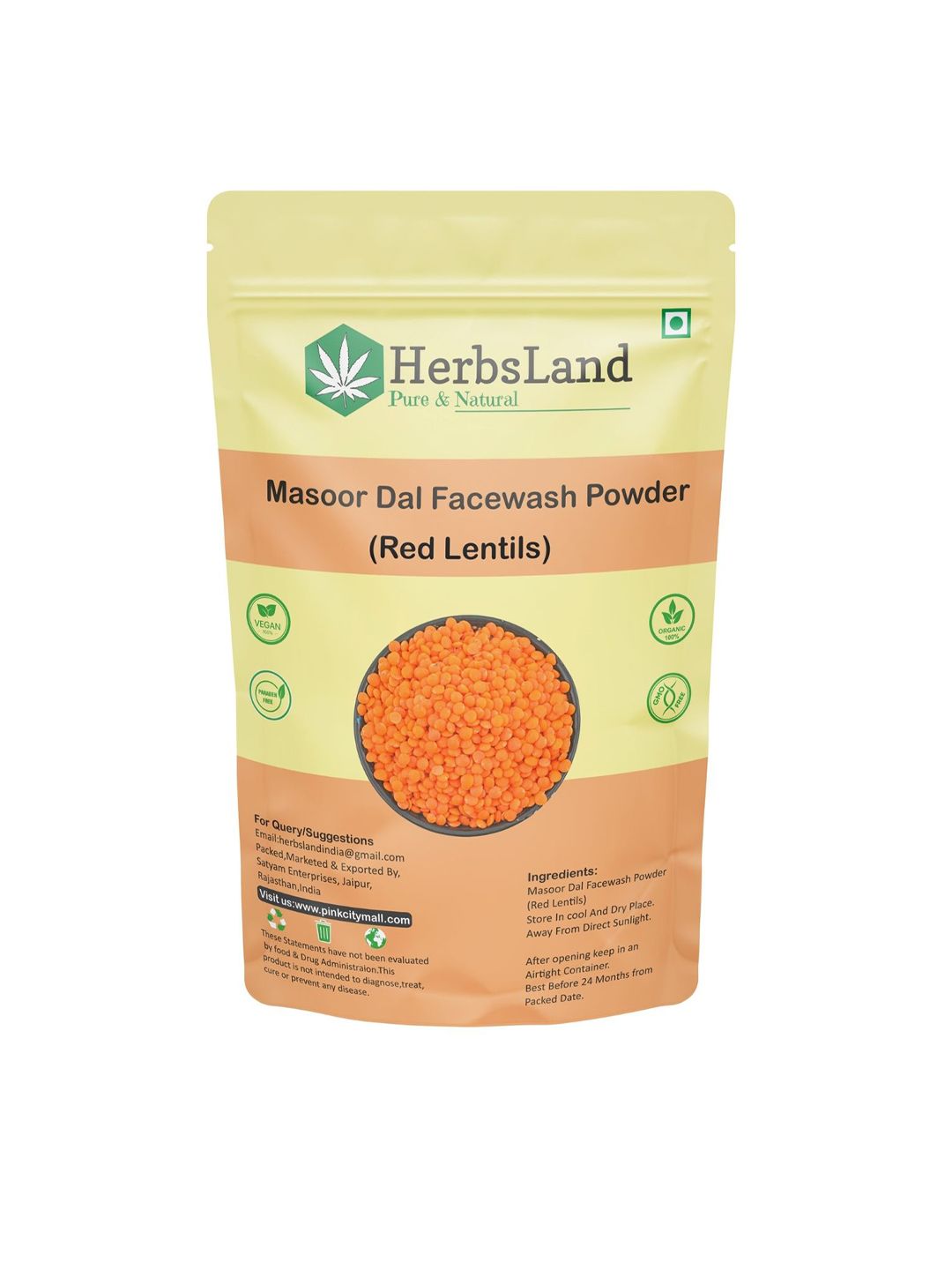 HerbsLand Masoor Dal Deep Cleansing & Skin Glowing Face Wash Powder - 150 g-picture-20