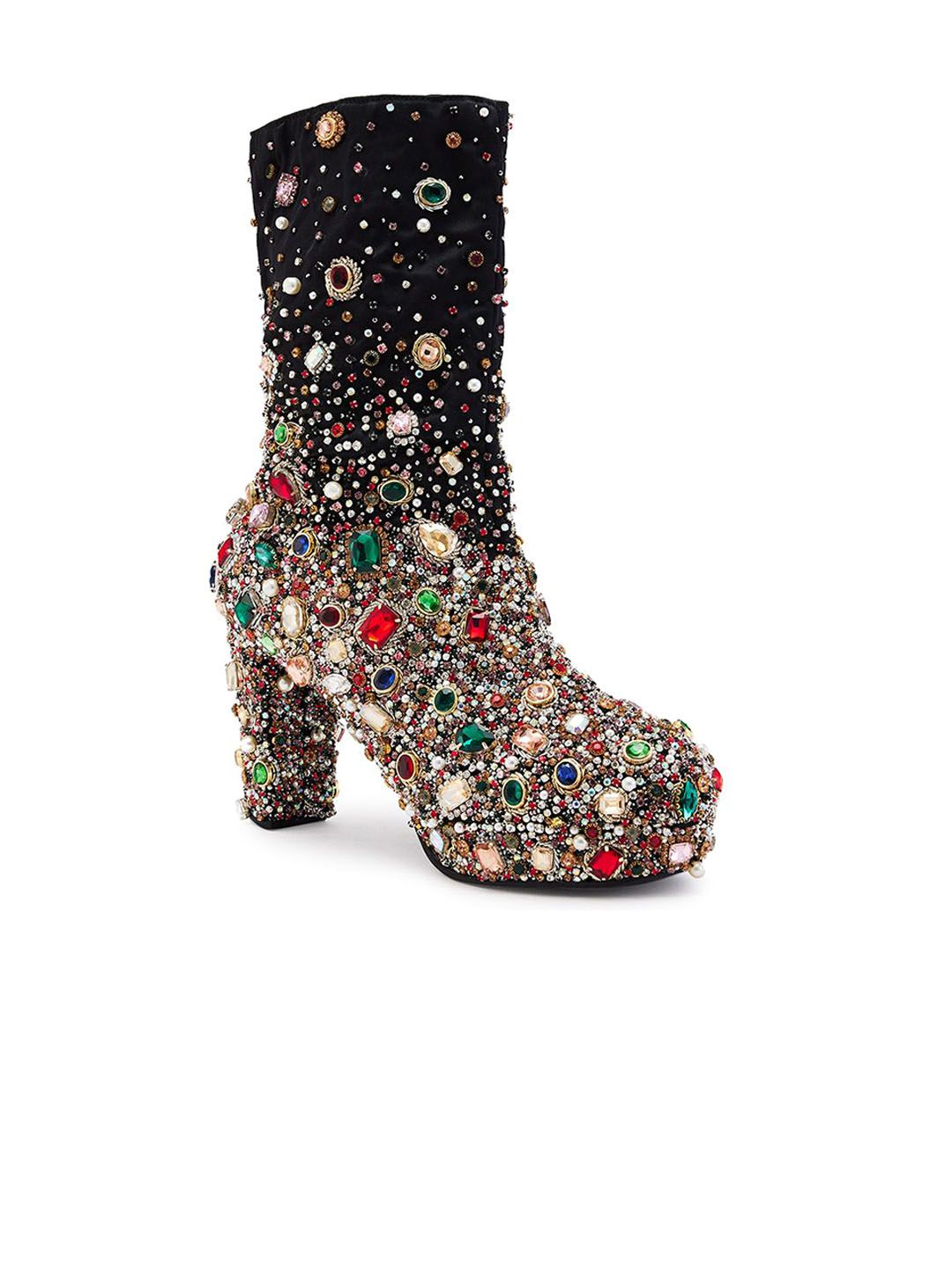 Anaar Women Embellished Block Heel Chelsea Boots-picture-7