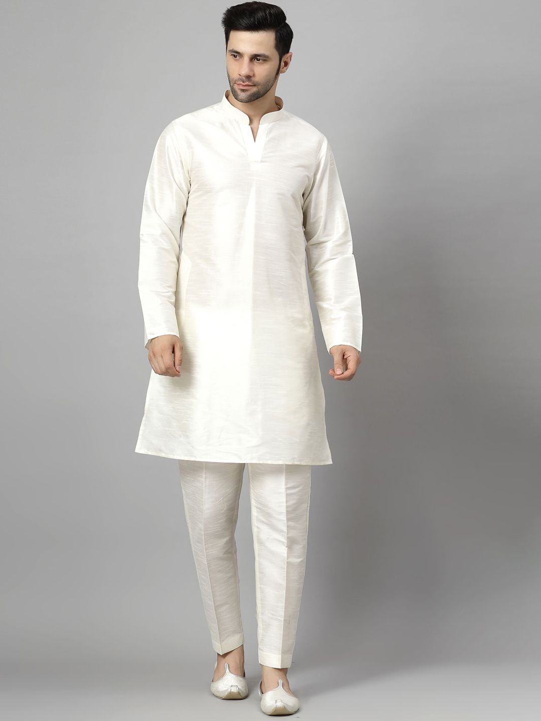 Utsav Fashion Men High Slit Kurta with Trousers-picture-14