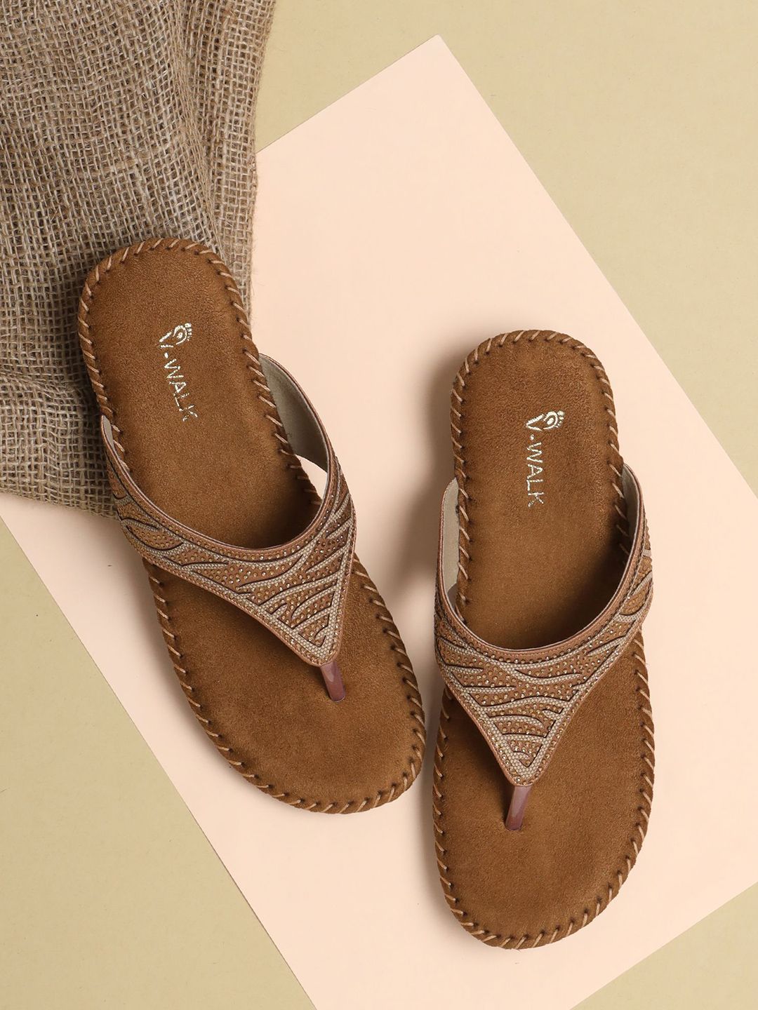 V-WALK Women Embellished Open Toe Flats-picture-32