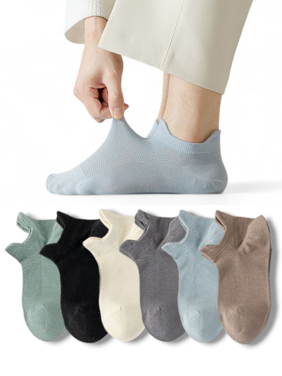 Sockscarving Men Pack Of 6 Cotton Ankle-Length Socks-picture-18