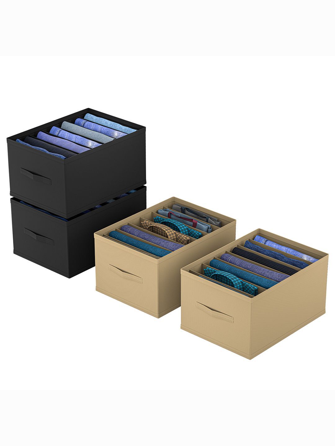Kuber Industries Black Set of 4 Regular Drawer Organiser Organisers-picture-19