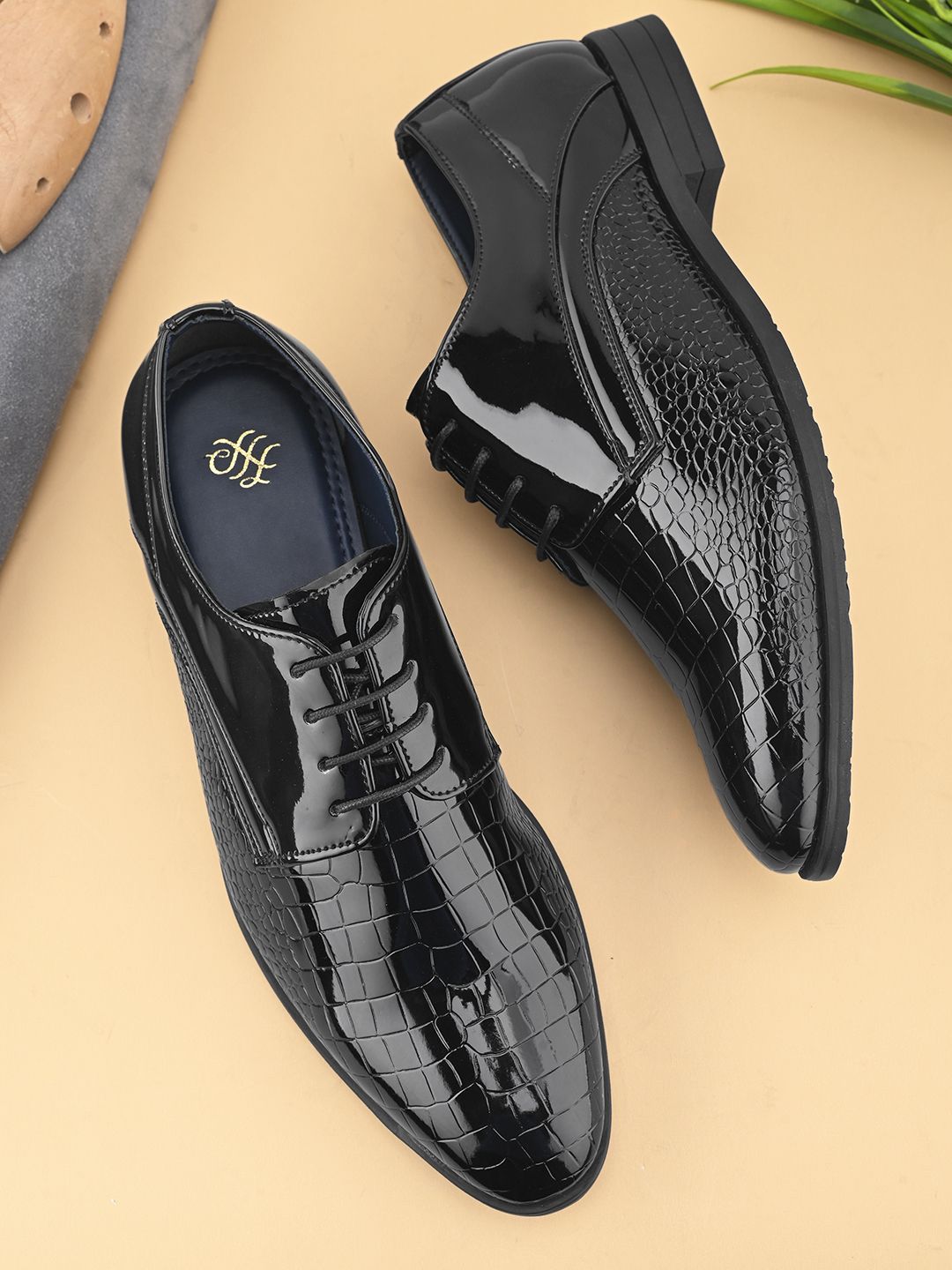 House of Pataudi Men Textured Formal Derbys-picture-42