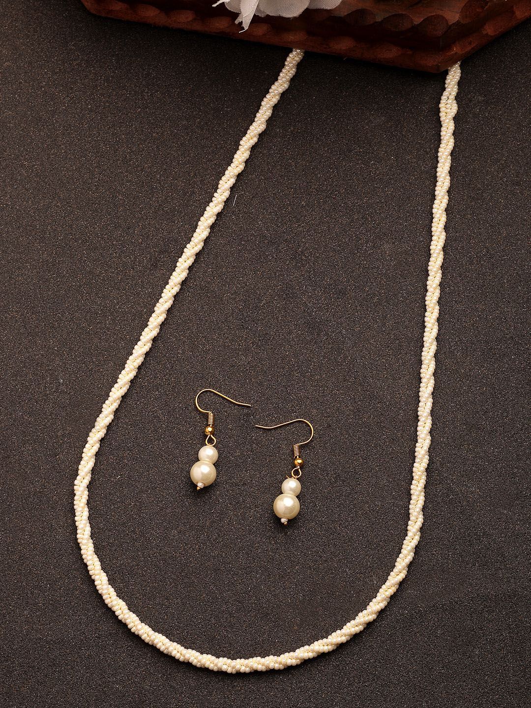 NVR Girls Gold-Plated Pearl-Beaded Jewellery Set-picture-21