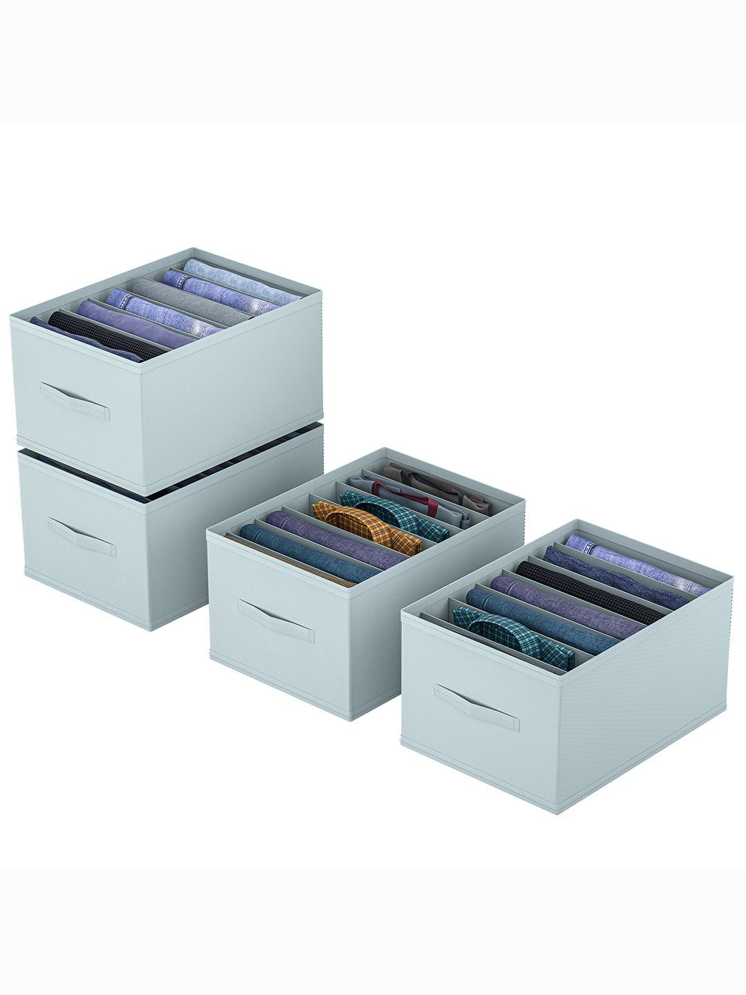 Kuber Industries Grey Set of 4 Regular Drawer Organiser Organisers-picture-39