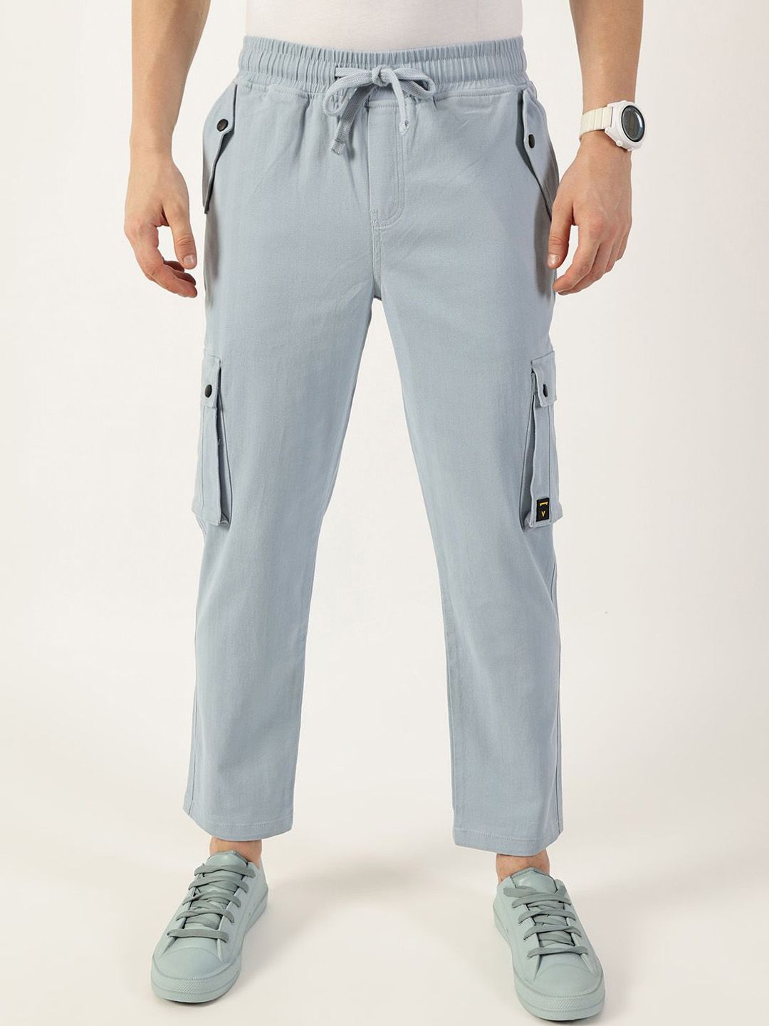 Thomas Scott Men Relaxed Loose Fit Easy Wash Cargos Trousers-picture-11