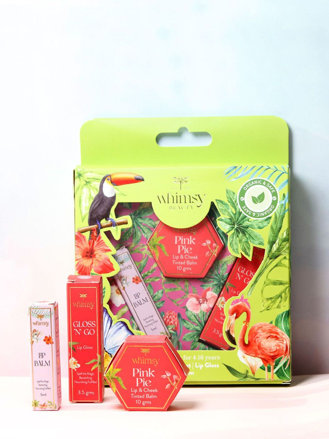 Whimsy Beauty Set Of 3 Lip Balm With Lip Gloss & Lip Cheek Tint Mini Garden Beauty Kit-image-9