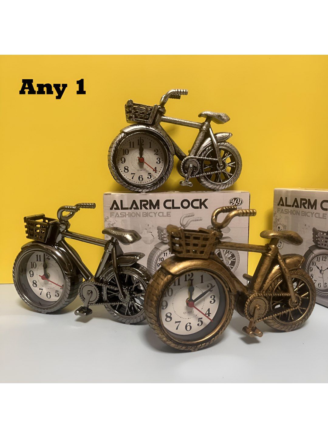 Spiaty Gunmetal-Toned Vintage Alarm Clock-image-24