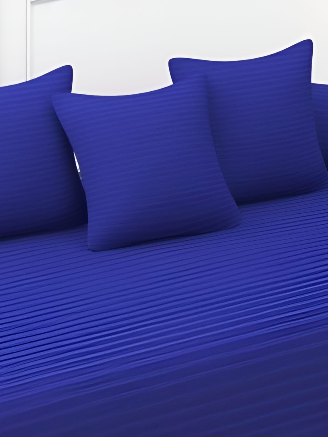 Trance Home Linen 6-Pcs Blue Striped Cotton Diwan Set-picture-23