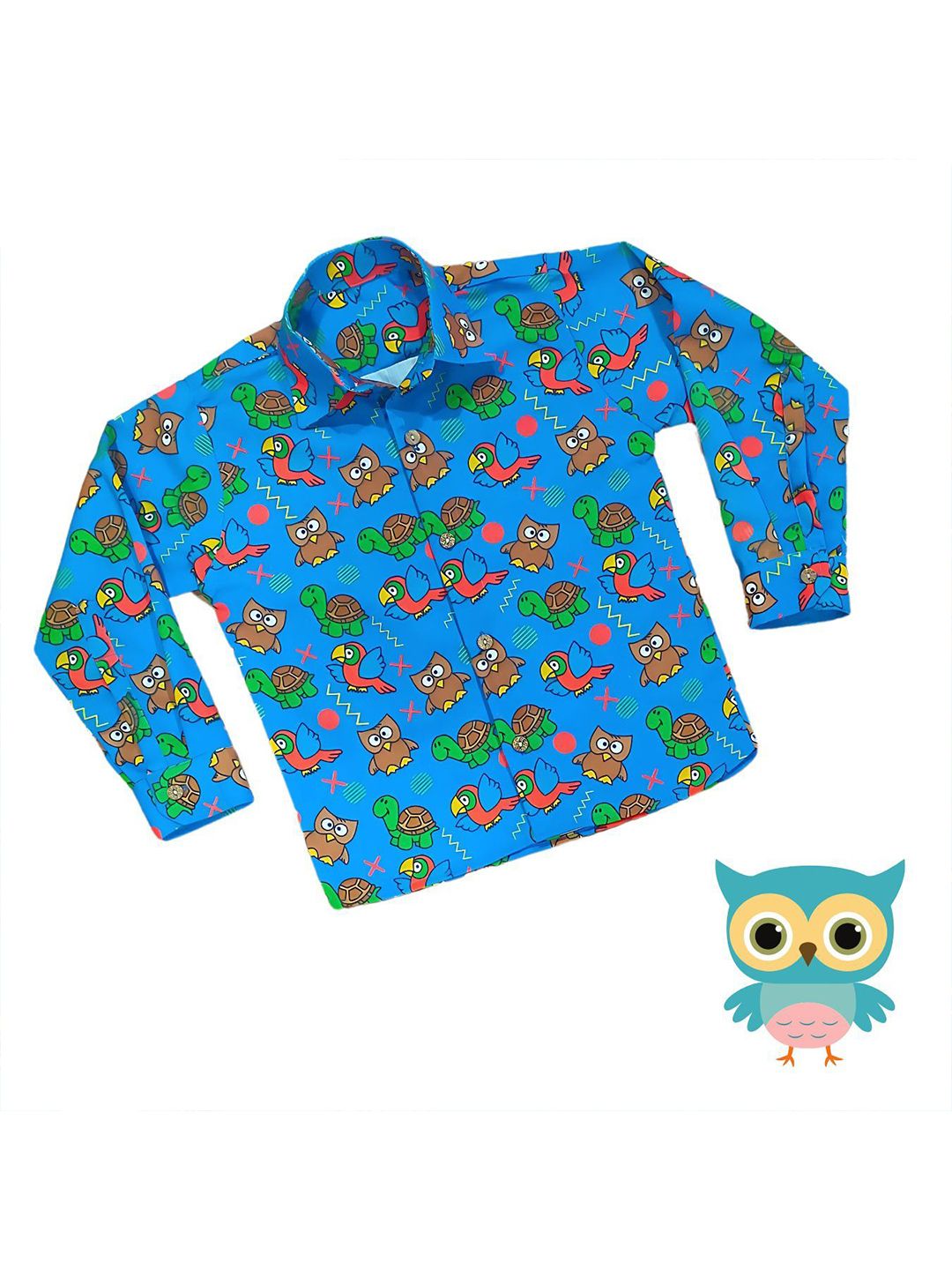 AHC Unisex Kids Spread Collar Graphic Printed Casual Shirt-picture-50