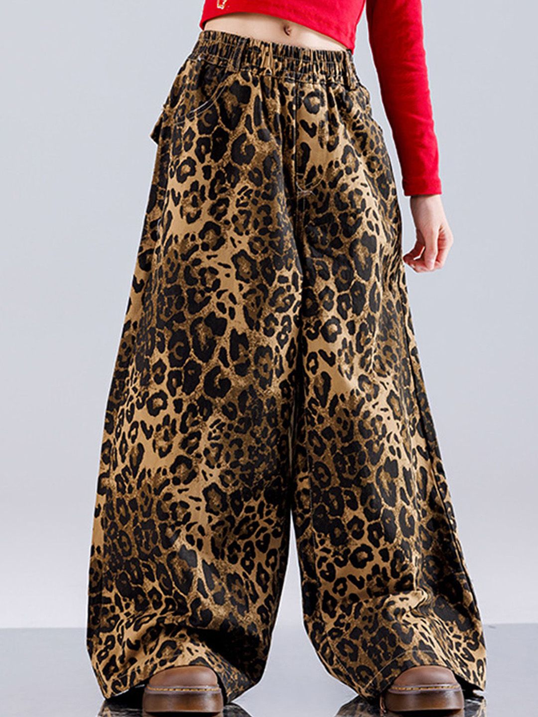 LULU & SKY Girls Animal Printed Loose Fit High-Rise Trousers-picture-17