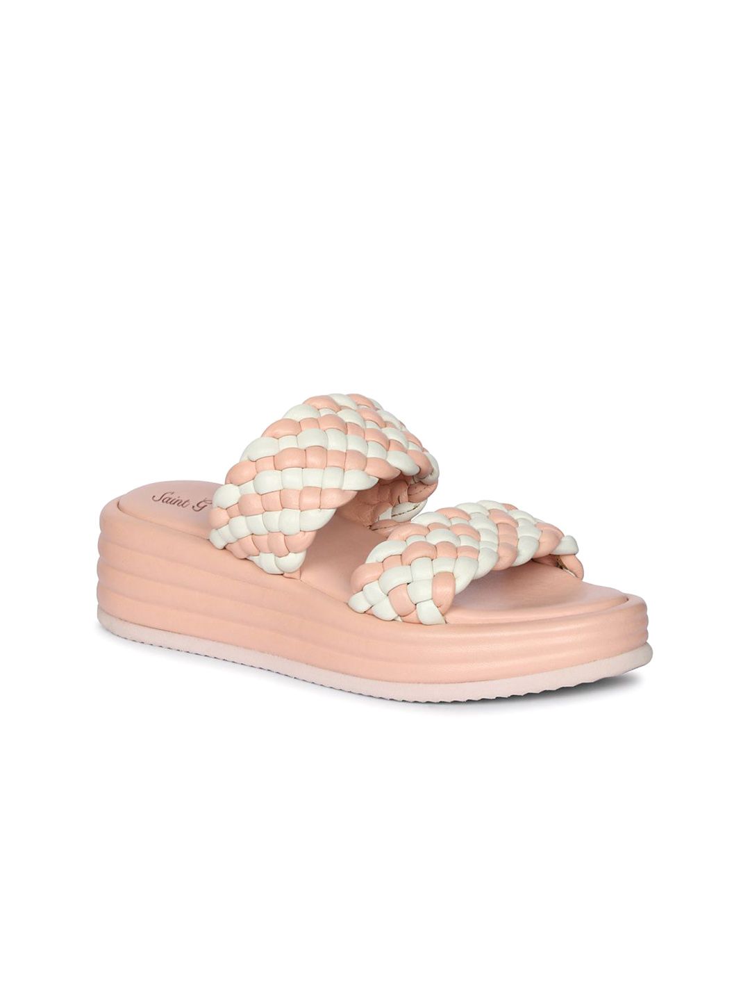 Saint G Printed Leather Flatform Sandals-picture-21