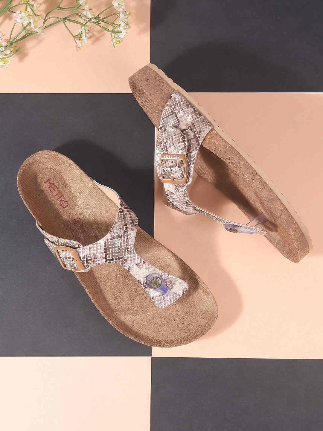 Metro Women Printed Open Toe Flats-picture-28