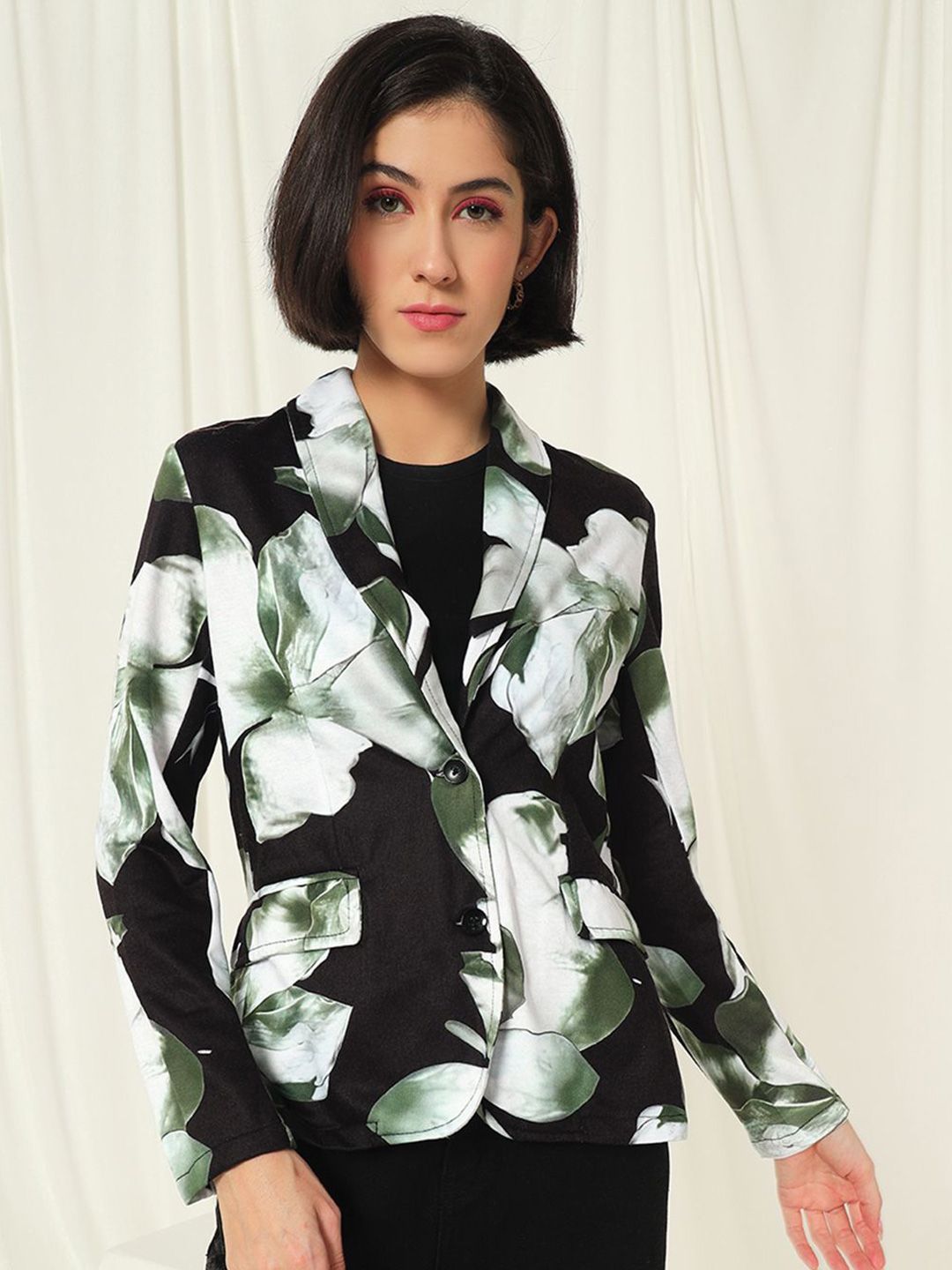 TANDUL Floral Printed Slim Fit Single Breasted Blazer-picture-12