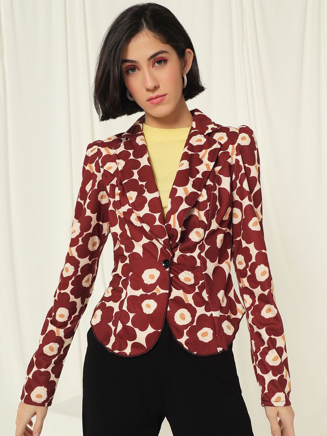 BAESD Printed Slim-Fit Single Breasted Blazer-picture-35