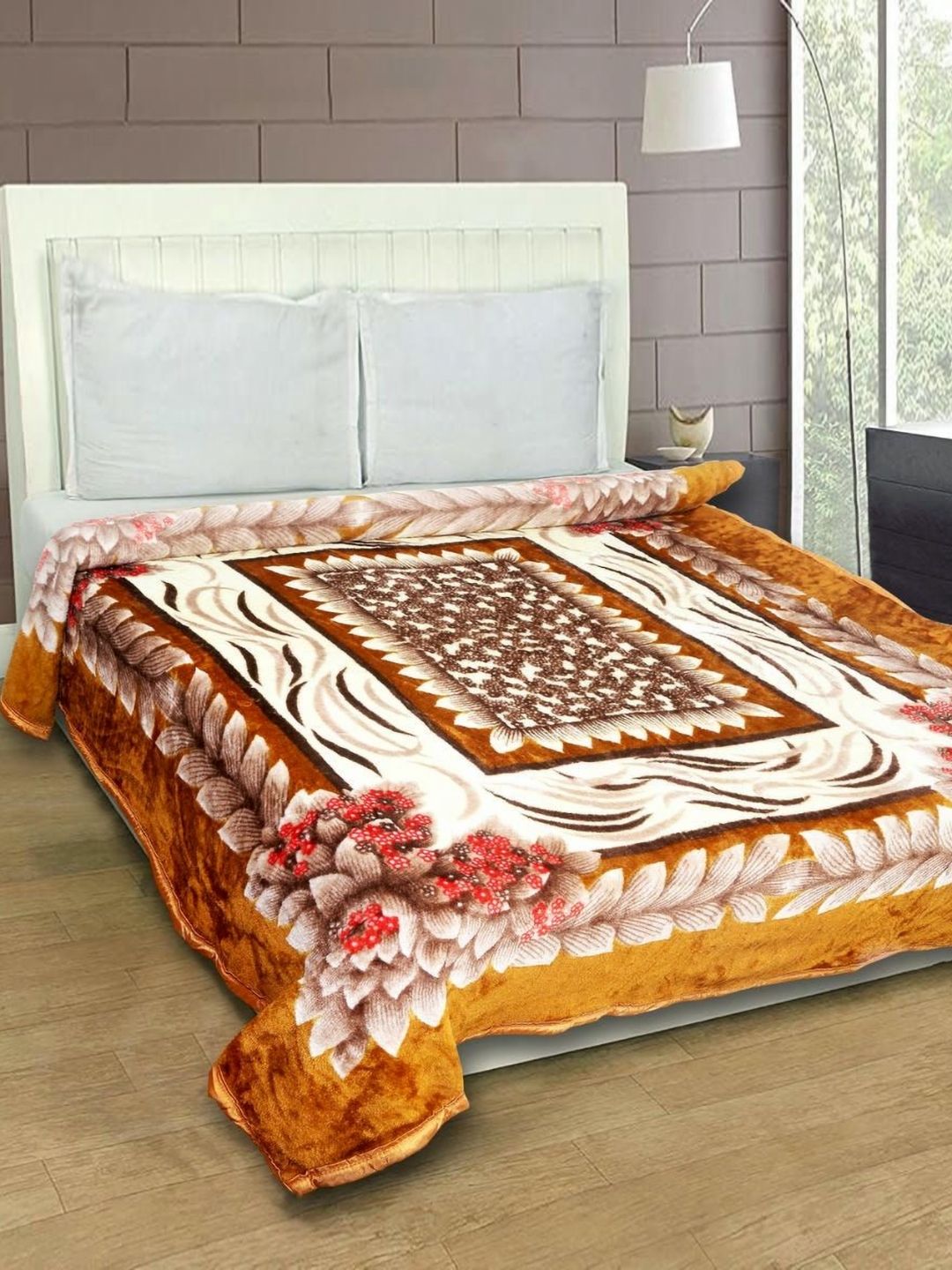 MAGICAL Brown & White Mink 400 GSM Double Bed Blanket-picture-23