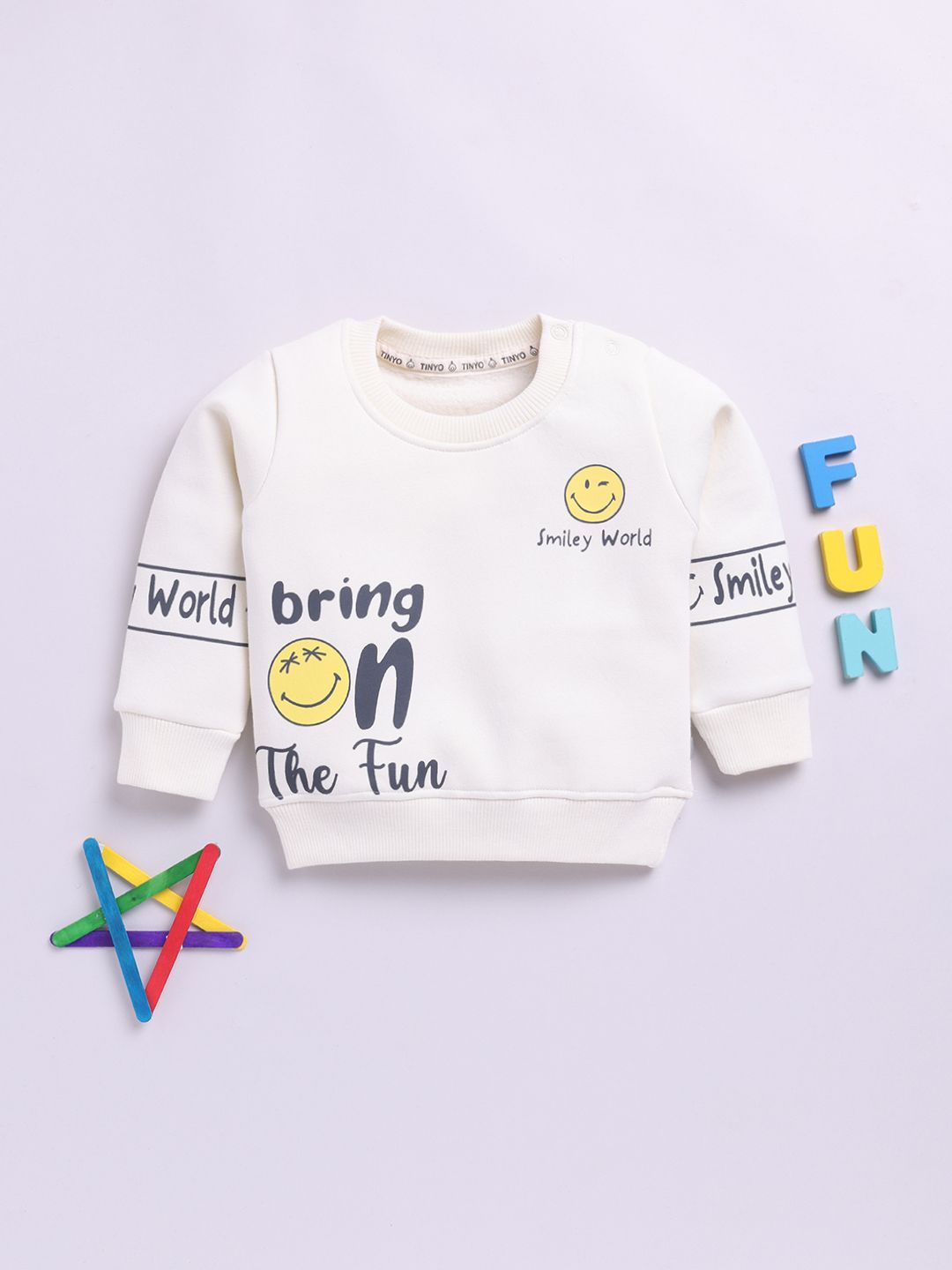 YK X Tinyo Infant Boys Typography Printed Fleece Sweatshirt-picture-17