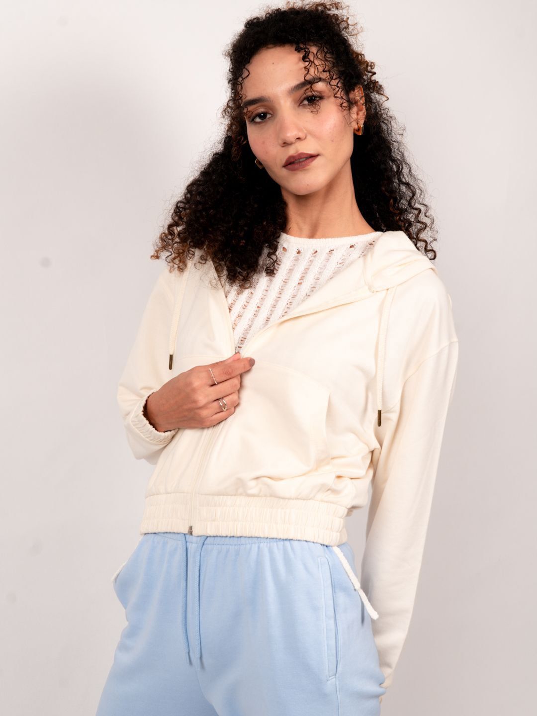 Strong And Brave Women Crop Open Front Jacket-image-41