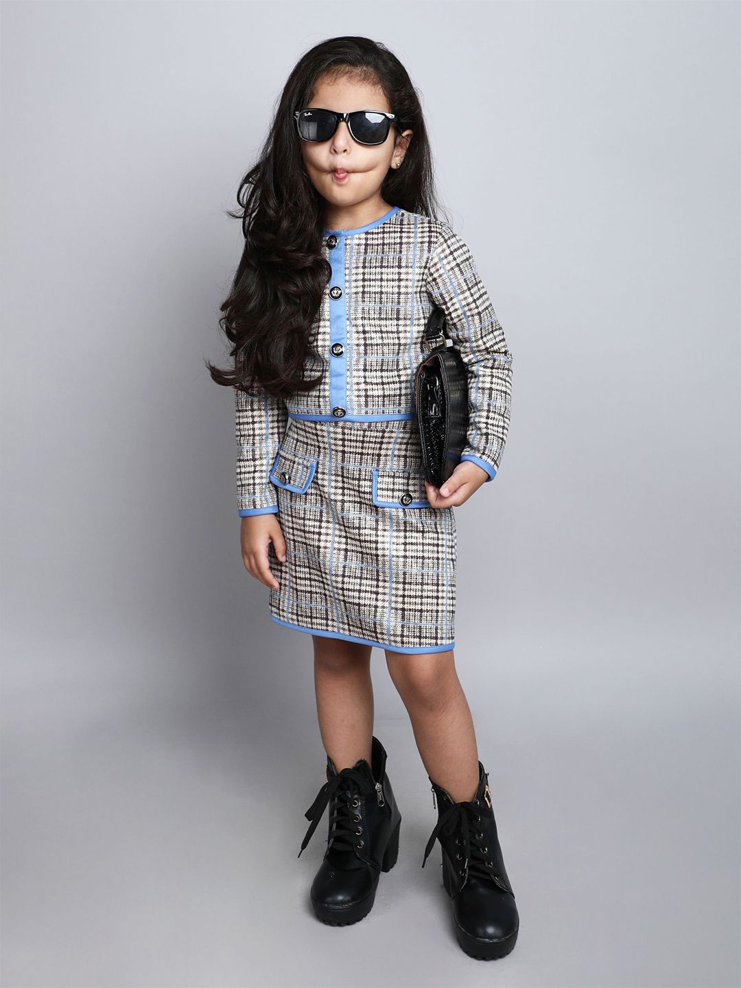taffykids Girls Checked Top with Skirt-picture-10