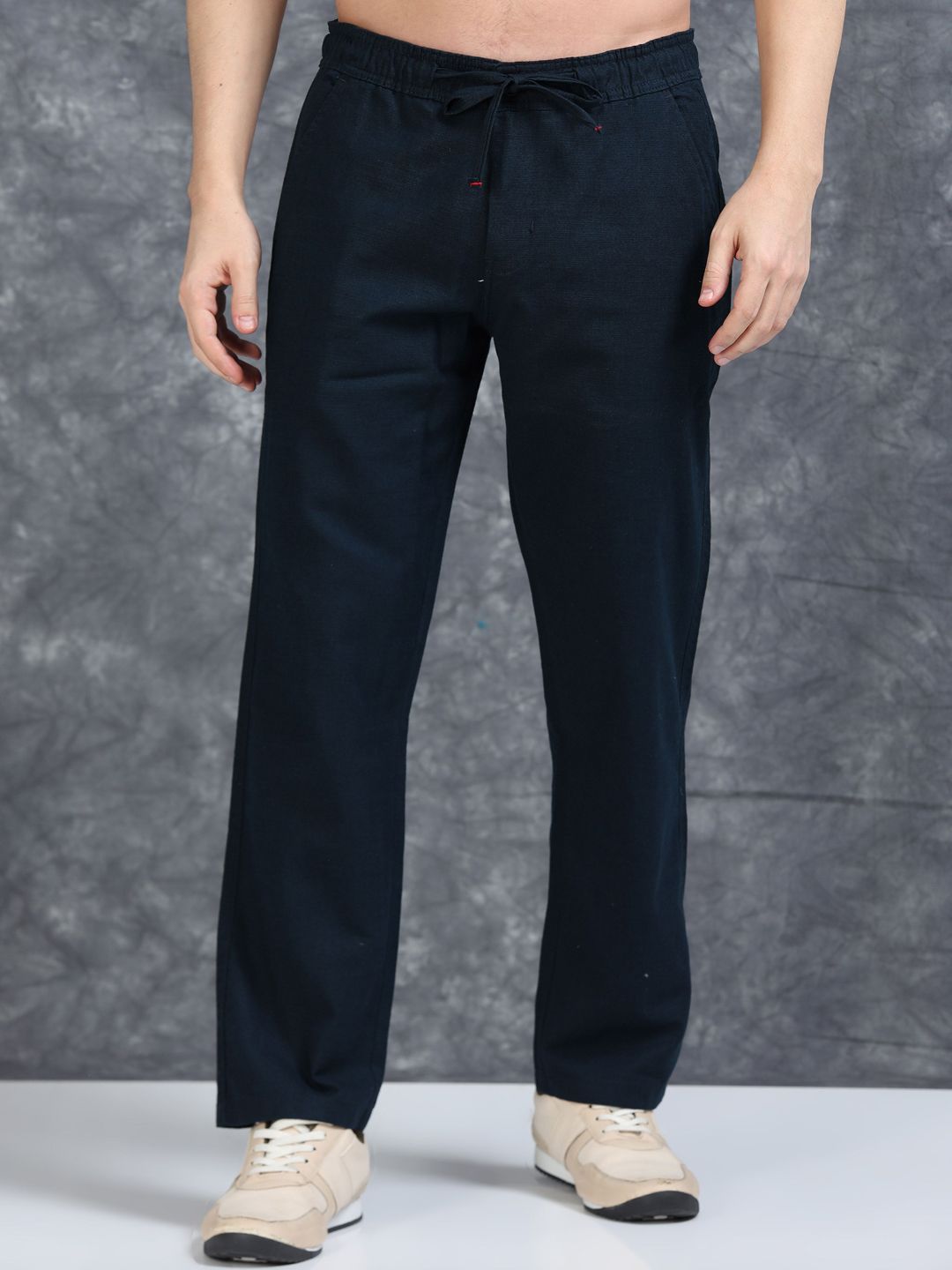 The Roadster Lifestyle Co Men Relaxed Fit Mid Rise Trousers-image-41