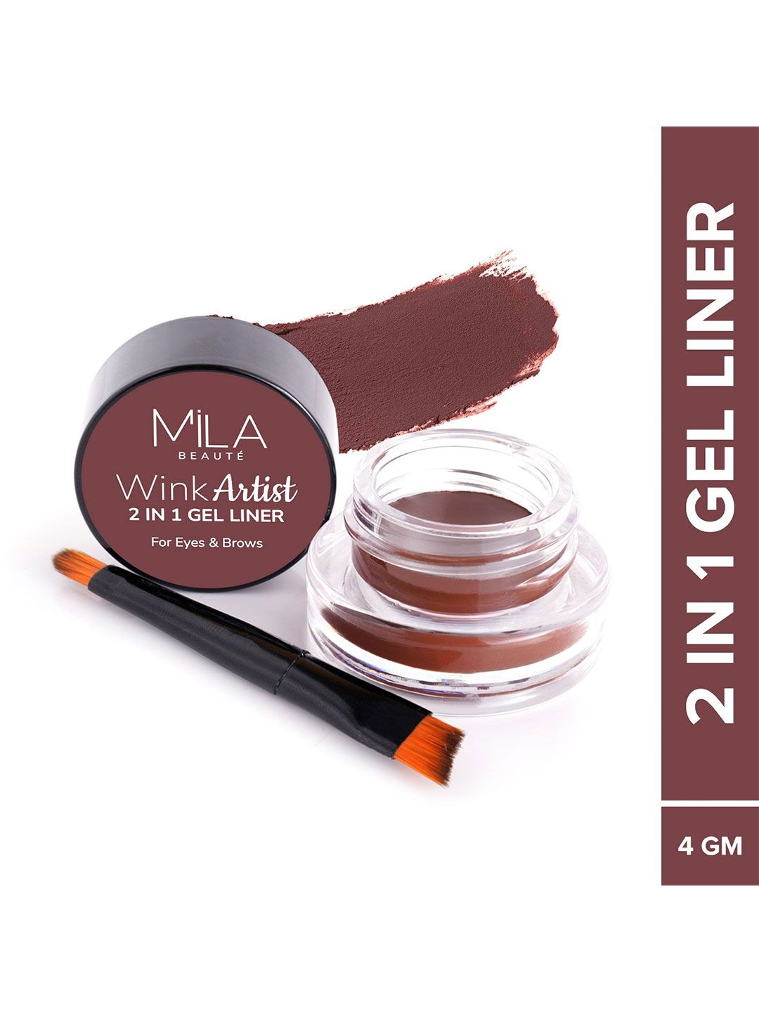 MILA BEAUTE Wink Artist Waterproof 2 In 1 Gel Eyeliner- 4 g- Brown 09-image-27