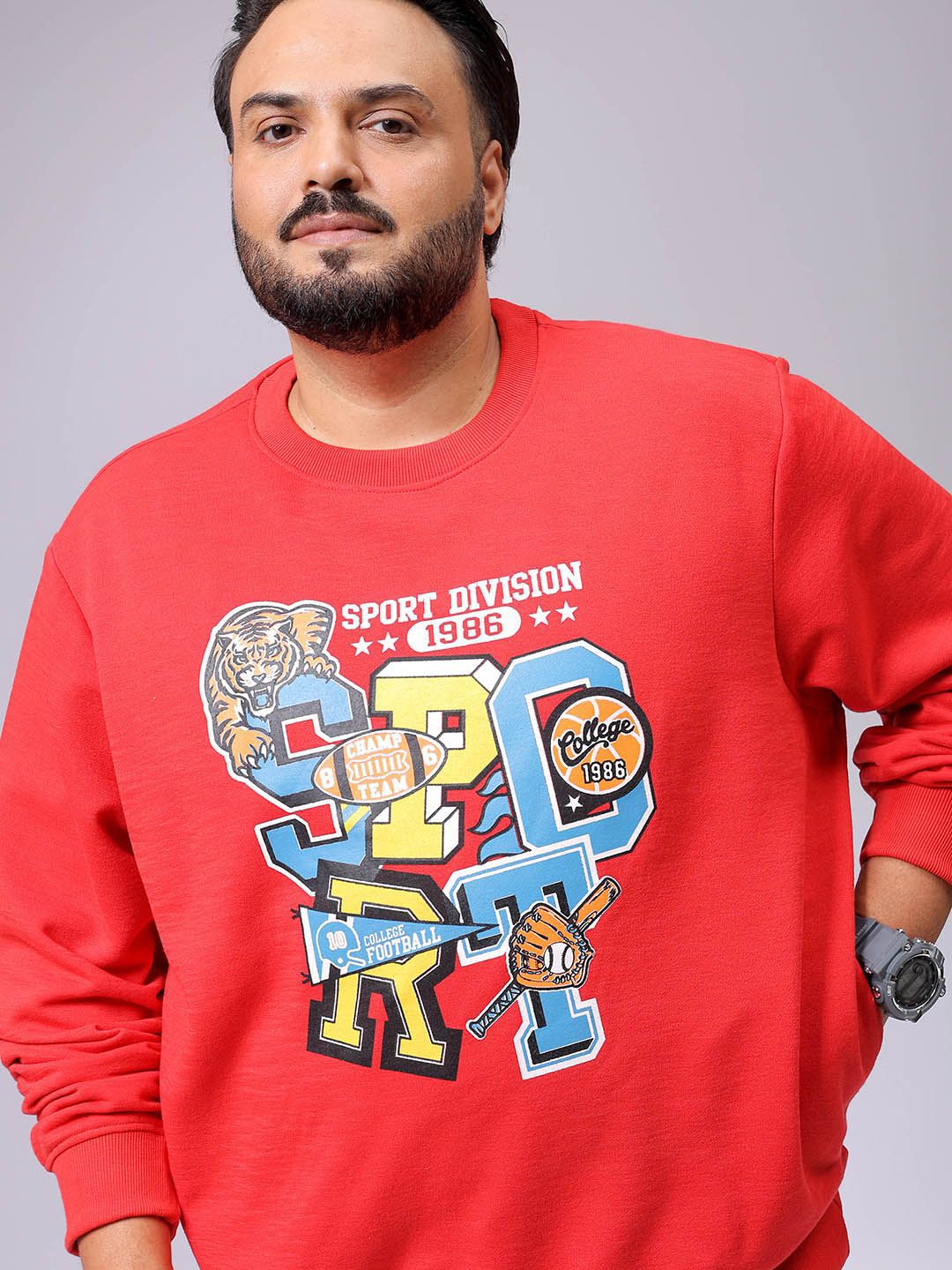 hardsoda by the indian garage co HARDSODA Men Plus Size Graphic Printed Pullover Sweatshirt-picture-12