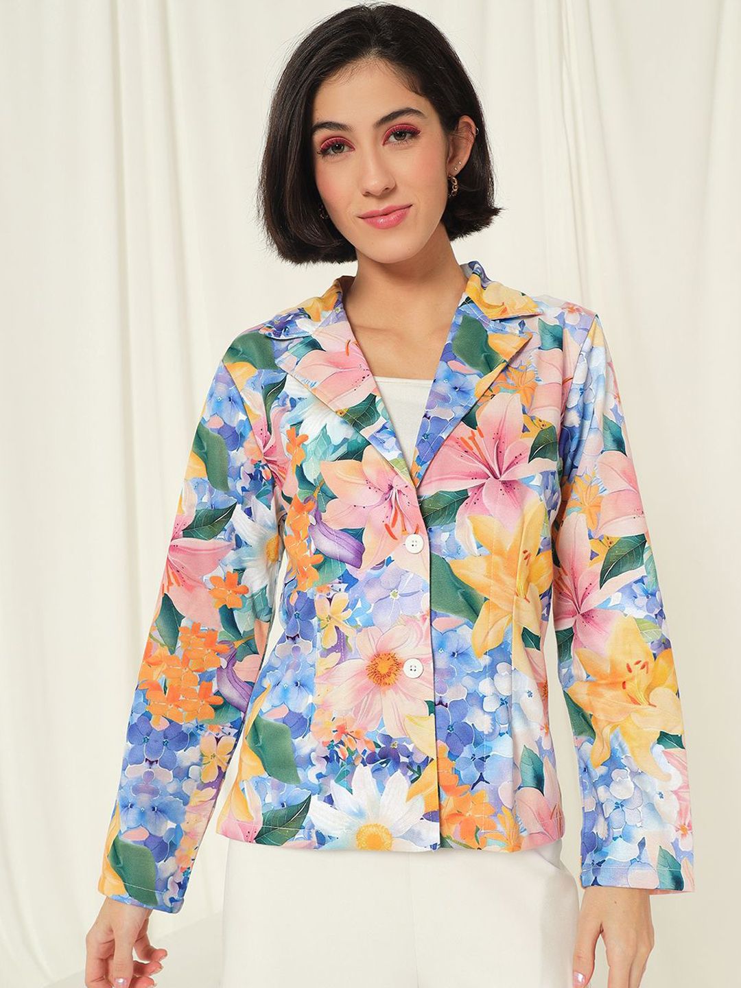 BAESD Printed Slim-Fit Single Breasted Blazer-picture-34