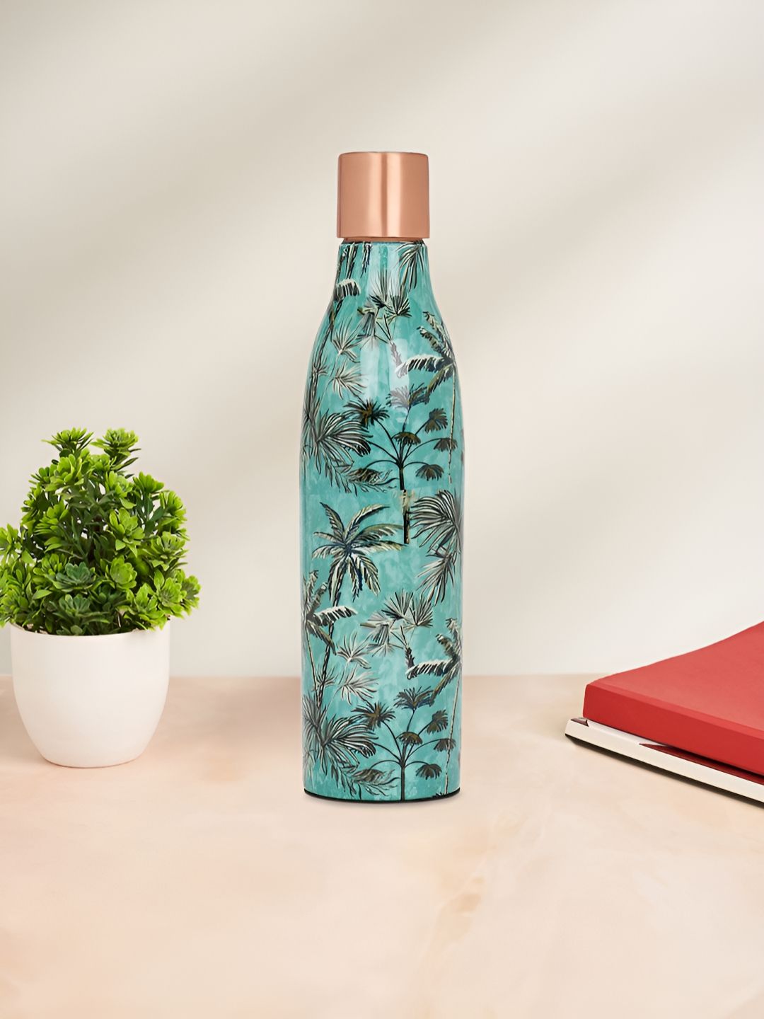 Living scapes by Pantaloons Green & Black Single Copper Printed Water Bottle-picture-22