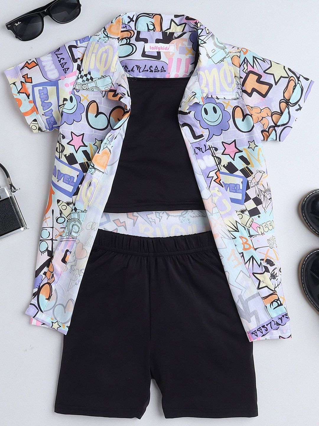 taffykids Girls Printed Shirt with Shorts-picture-51