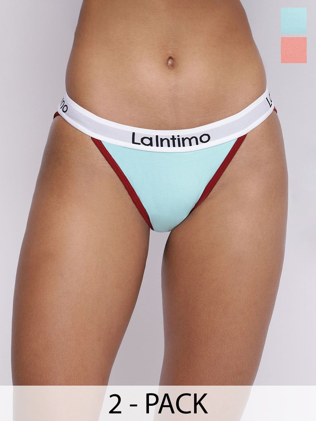 La Intimo Women Pack of 2 Low-Rise Solid Bikini Briefs LIPBR090B09K-picture-19
