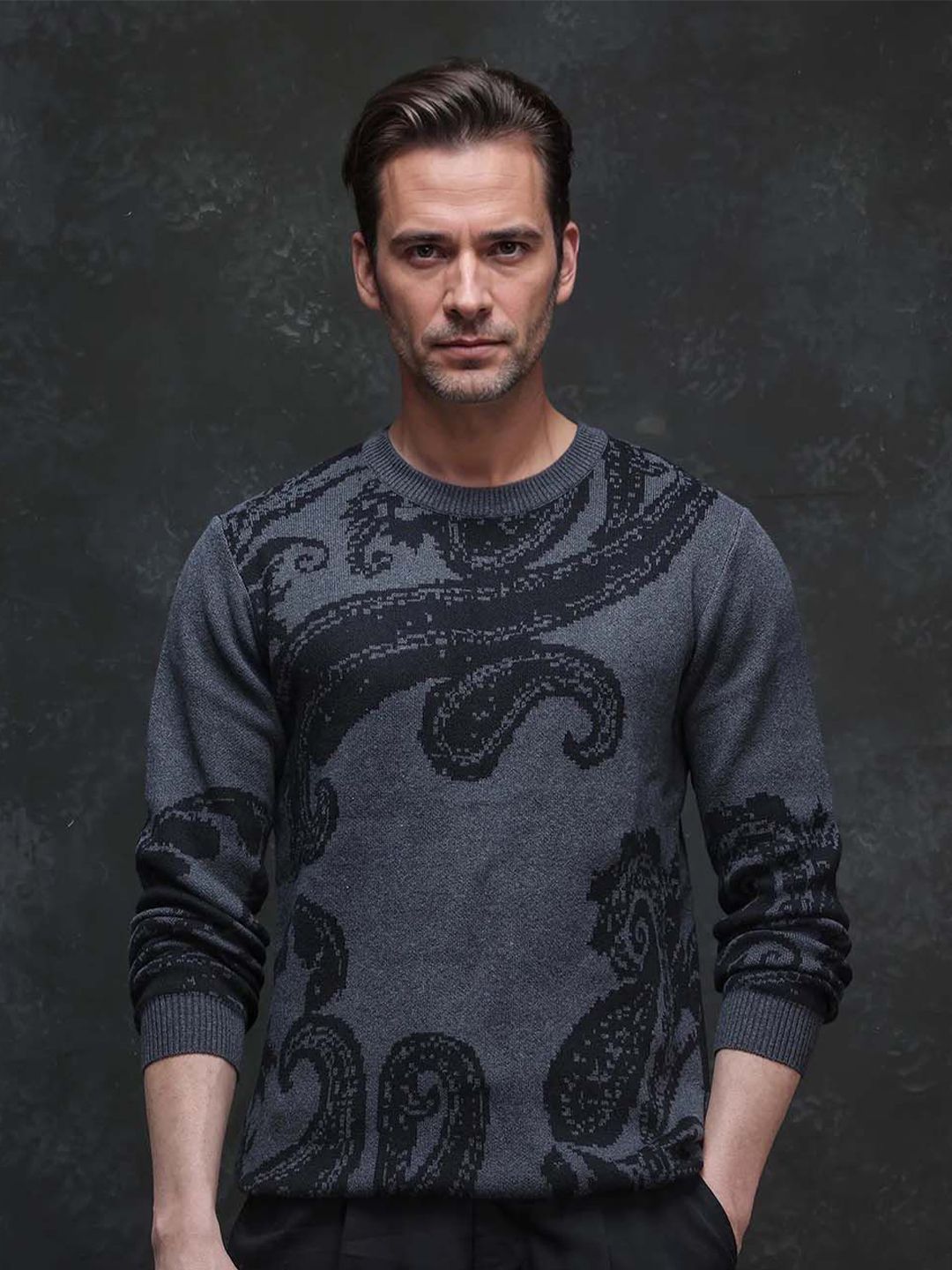 RARE RABBIT Men Self Design Cotton Pullover-picture-52